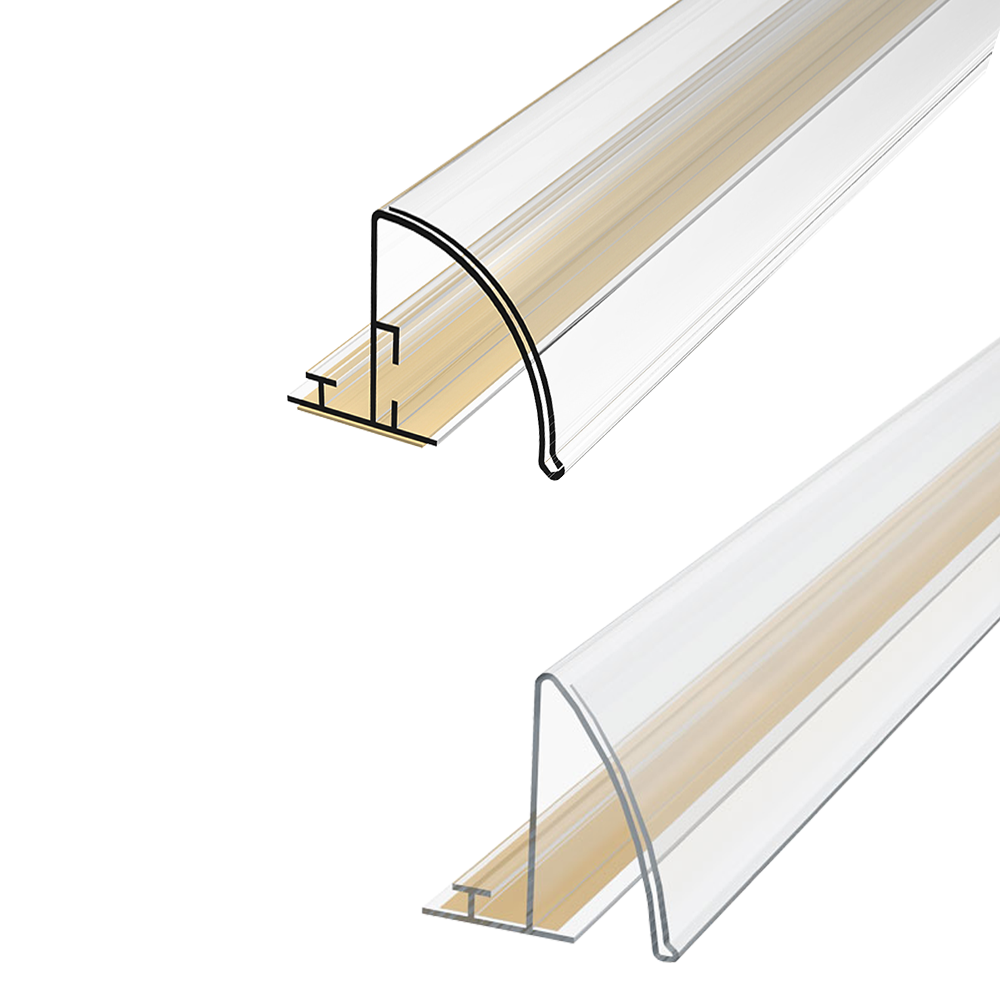 Профили совмещенные с ЦЕННИКОДЕРЖАТЕЛеМ для крепления сигаретных лотков, разделителей и толкателей