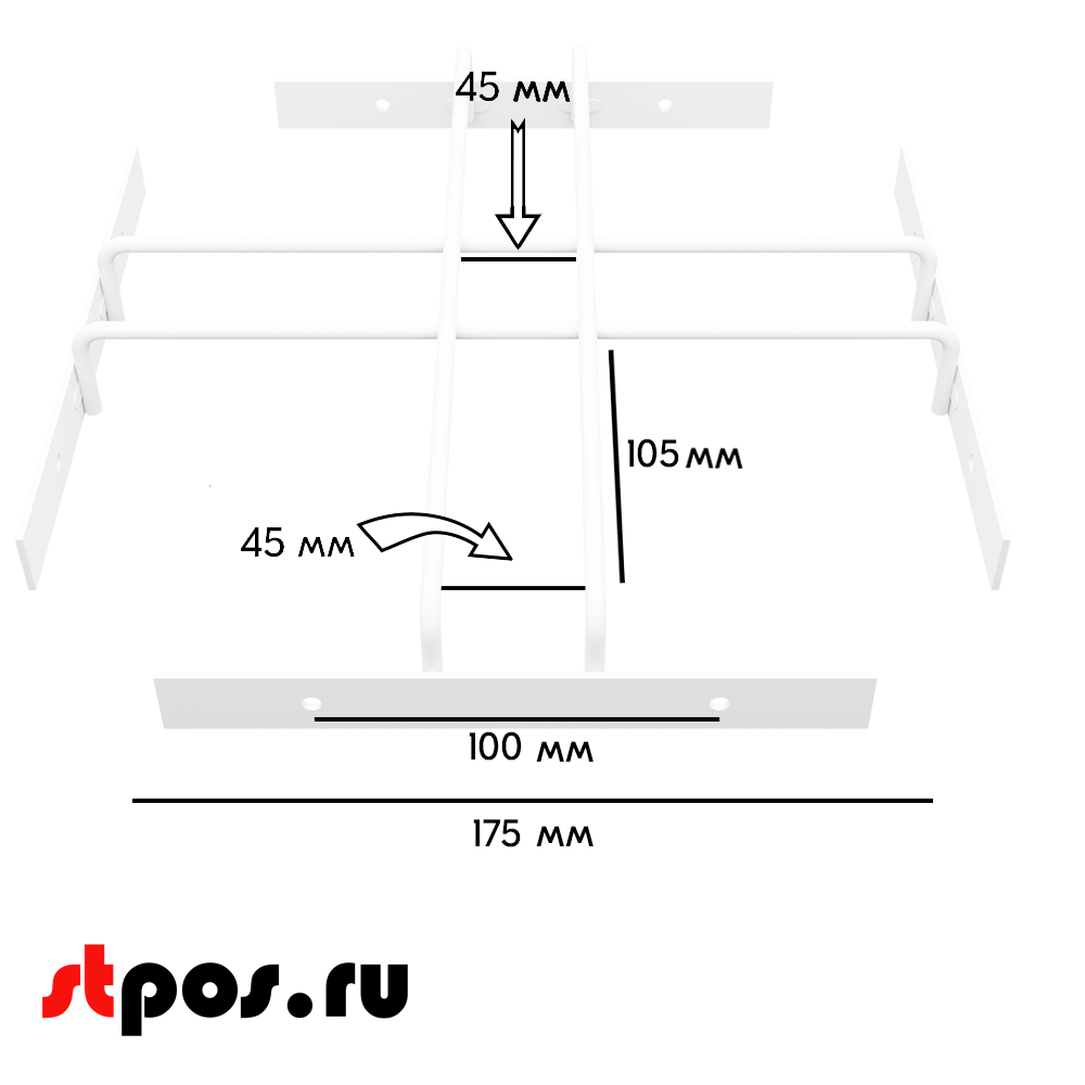 02_Квадрат 260 для крепления дисплеев, RAL9016, Белый