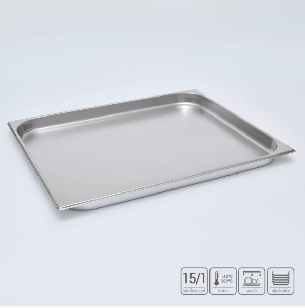 01_Гастроёмкость из нержавеющей стали  650х530х40 мм (GN2_1 h40), 10 л
