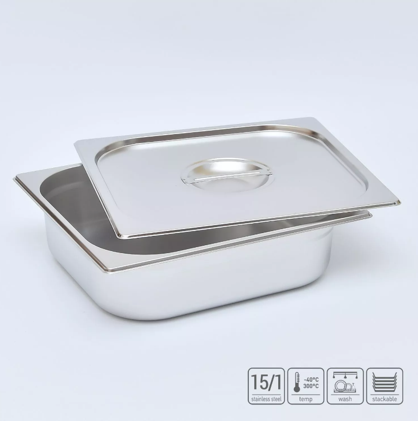 02_Гастроёмкость из нержавеющей стали 354х325х100 мм (GN2_3 h100), 7,4 л