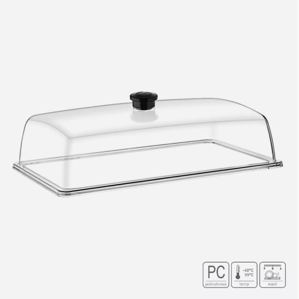 01_Крышка-купол 325х176 мм (GN 1_3 h145 мм), поликарбонат, Прозрачный