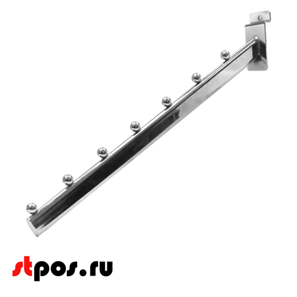 00_Кронштейн для экономпанели наклонный прямой 400мм, 7 шаров, F 111, хром 