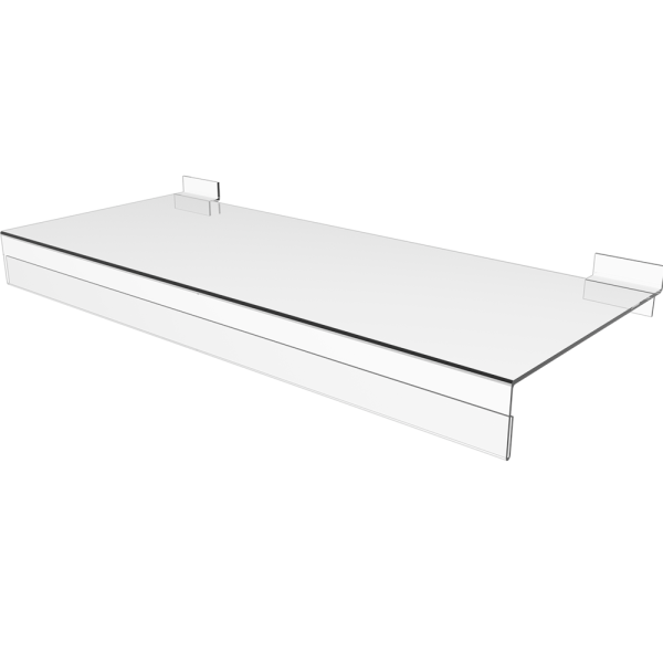 sk_Полка пластиковая в экономпанель с ценникодержателем, 250х100мм, Прозрачный