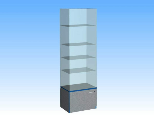 Витрина стеклянная ВСТ-4П (500х500х2200 мм), 4 полки_1
