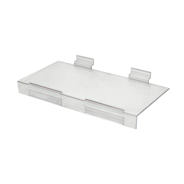 sk_Полка пластиковая в экономпанель с ценникодержателем, 305х105мм, Прозрачный
