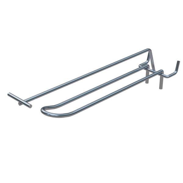 sk_Крючок для перфорации двойной с ценникодержателем 200мм, цинк-хром, d4/d4мм, шаг 50