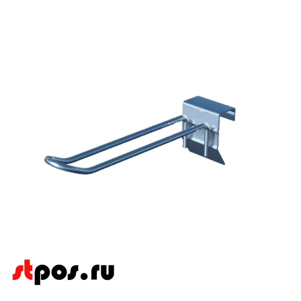 00_Крючок для штанги 30х15 (профиль) двойной 100мм, покрытие цинк-хром, d5мм
