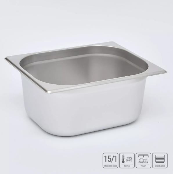 01_Гастроёмкость из нержавеющей стали 325х265х150 мм (GN1_2 h150), 8,4 л