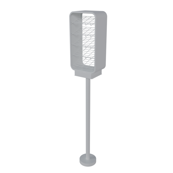 sk_Стойка прикассовая 1730х304х200мм, 5 полок, RAL9016, Белый