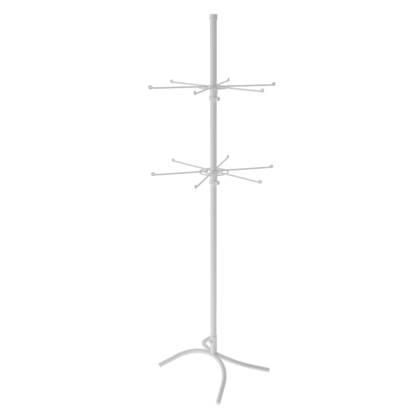 sk_КОМПЛЕКТ Стойка вращающаяся 2-х ярусная(по 6 штырей с цепочкой и замком),опора Х-образная,RAL9016,Белый