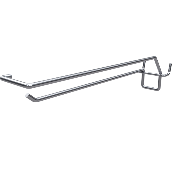 sk_Крючок для перфорации одинарный с ценникодержателем 250мм, цинк-хром, d5-d4мм, шаг 50