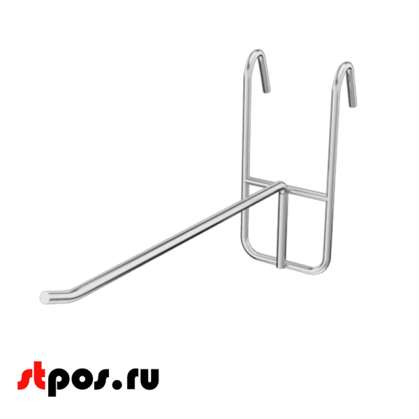 02_Крючок на решетку (сетку) 150мм, d3, крепление-зацеп, хром