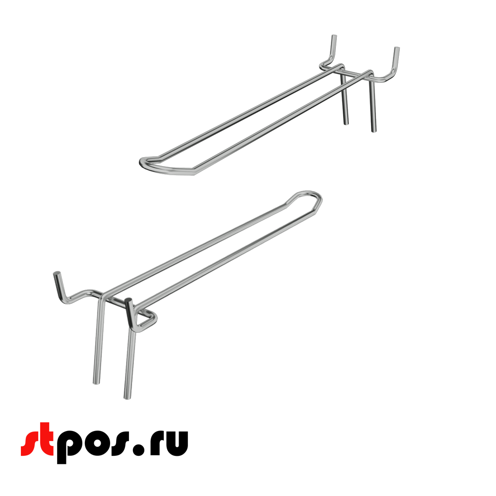 02_Крючок для перфорации двойной 250мм хром 50 шаг