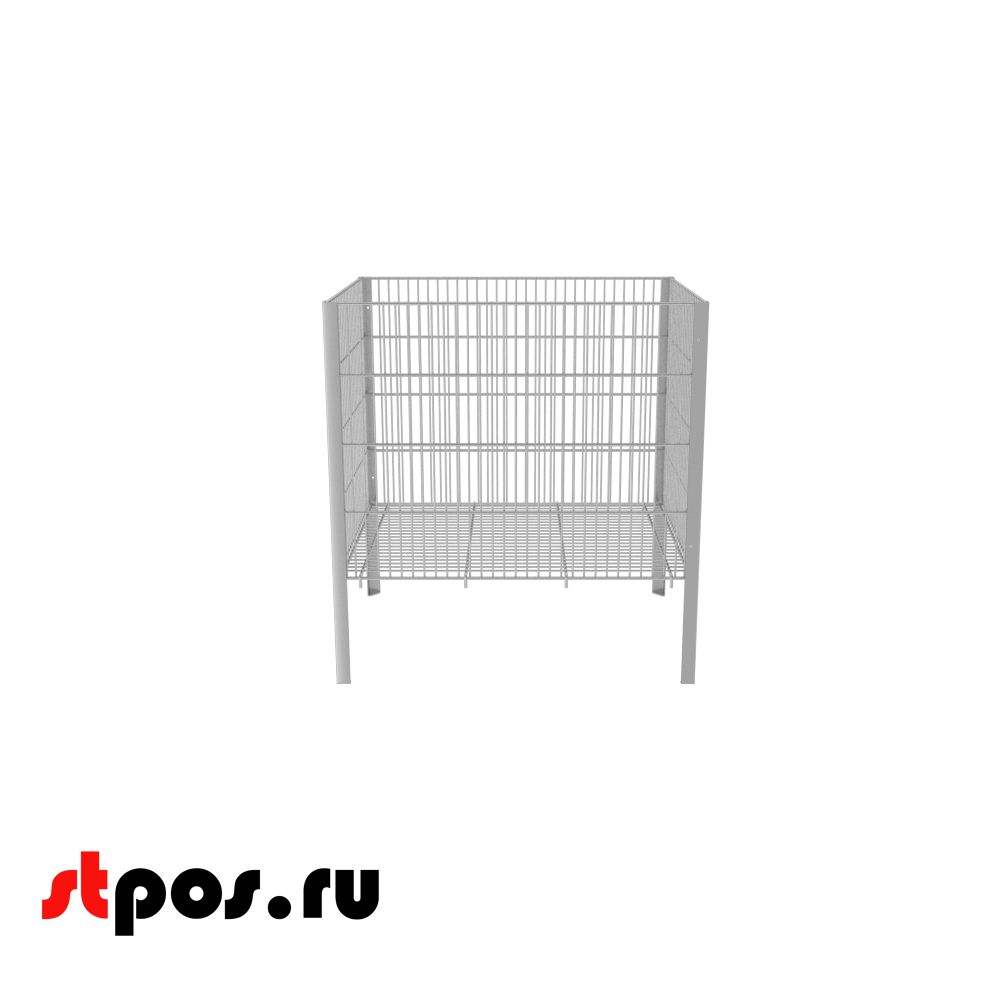 02_Корзина 600х800х850 окрашенная в ХРОМ