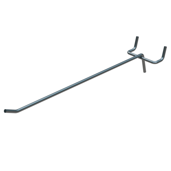 sk_Крючок одинарный БЕЗ ценникодержателя 250 мм Ø5мм для перфорации, цинк-хром, шаг50мм