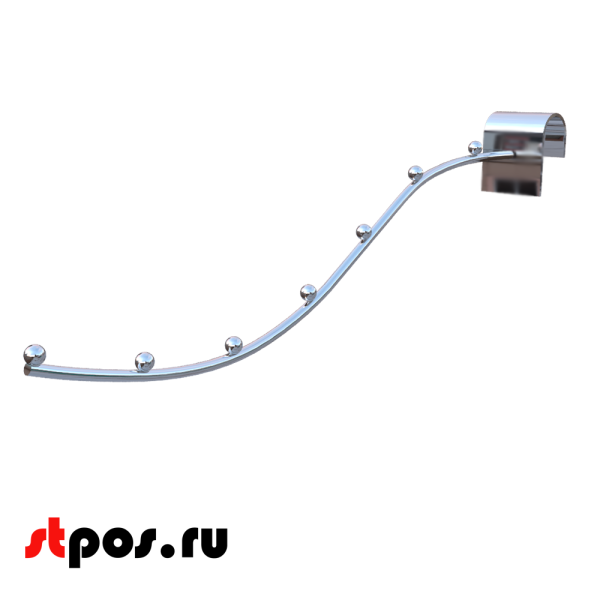 00_Кронштейн 320мм, зацеп на круглую штану 30х15 мм, хром