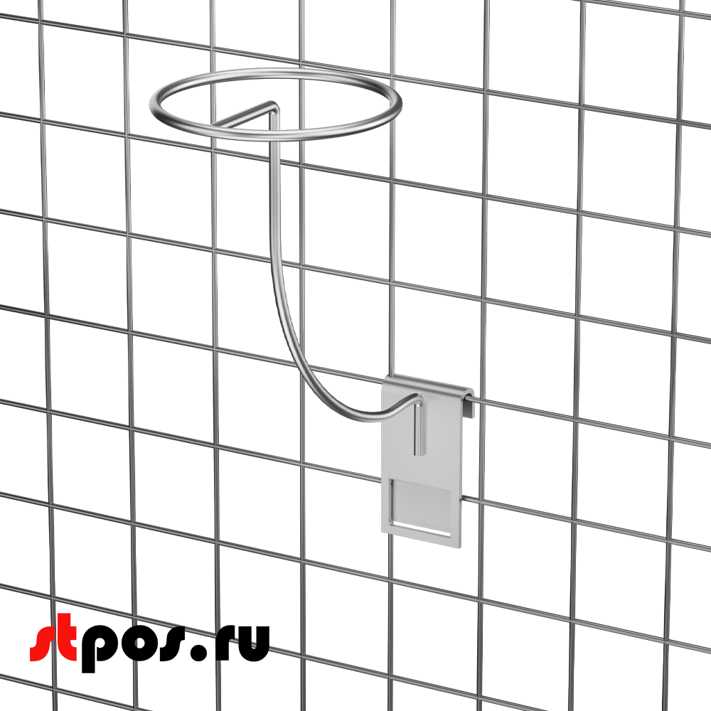 02_Кронштейн на сетку для шляп d106, TZ117, хром