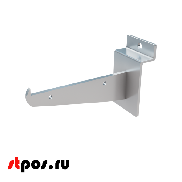 00_Полкодержатель для экономпанели прямой для стеклянной полки 200мм хром