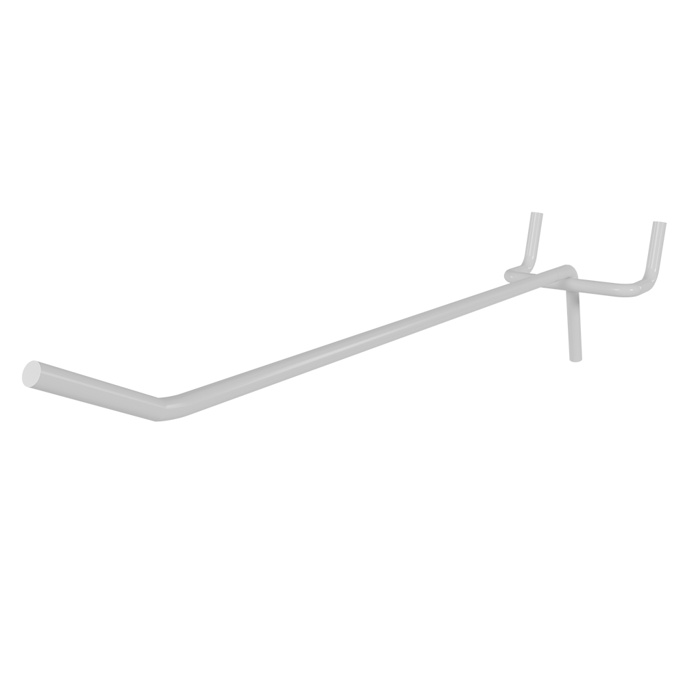 01_Крючок для перфорации одинарный 200мм, RAL9016 Белый, d4, шаг 45