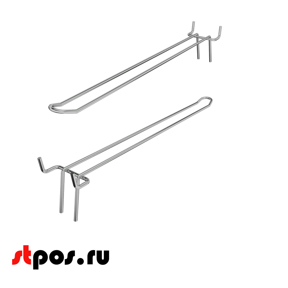 02_Крючок для перфорации двойной 400мм хром 50 шаг