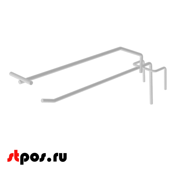00_Крючок на сетку язычковый 175мм с ценникодержателем, шаг 50мм, RAL9003 Белый