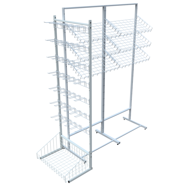 sk_НАБОР Стойка прикассовая ОДНОСТОРОННЯЯ 1850х1650х770мм(1корз,6накл,7языч,св.рам)Глянец,RAL9016,Белый