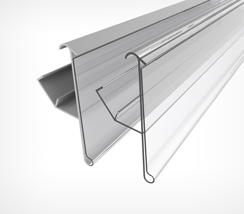 02_Ценникодержатель полочный LRY39 988мм, Прозрачный