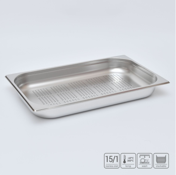 01_Гастроёмкость перфорированная из нержавеющей стали 530х325х65 мм (GN1_1 h65), 7 л