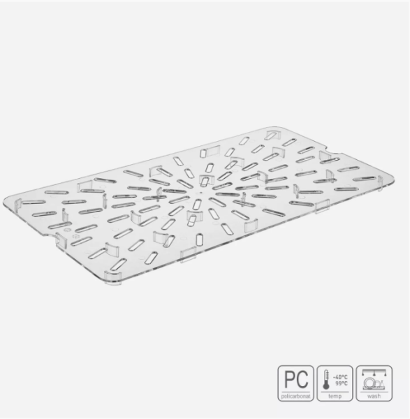 01_Полка дренажная из поликарбоната 463х258 мм прозрачная