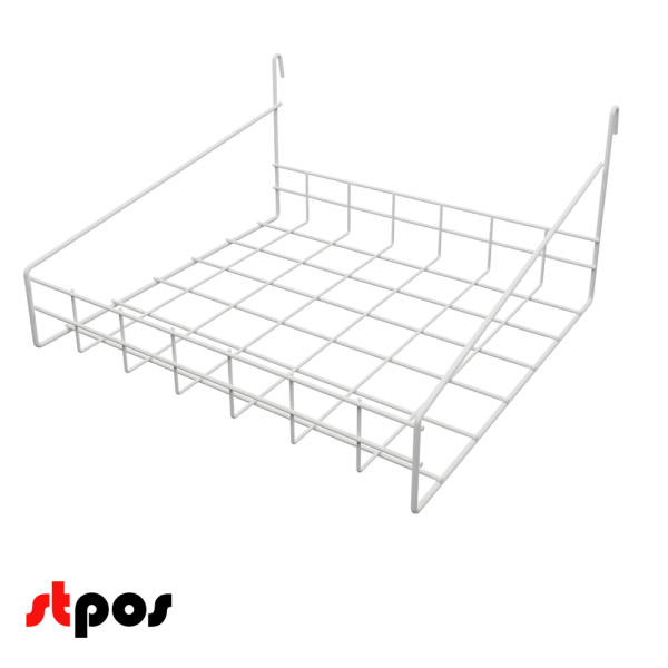 00_Полка на сетку усиленная 50x350x290мм, RAL9016, Белый