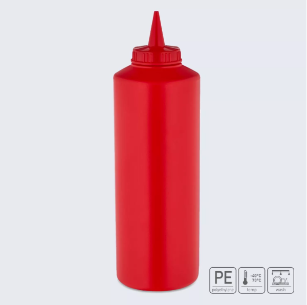 01_Диспенсер для соуса 1л, носик прямой, Красный