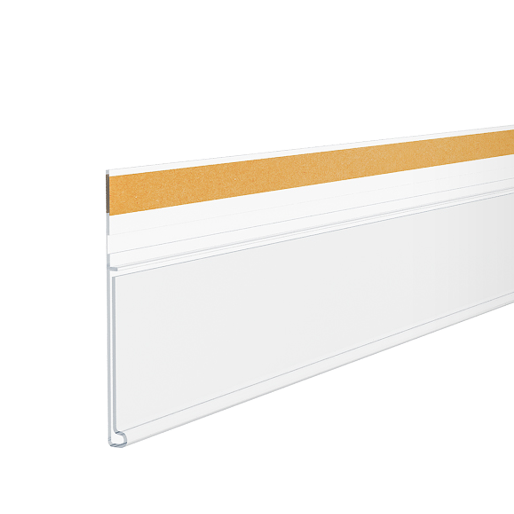 DBHT39/ DHH39, Ценникодержатель полочный самоклеящийся, наружный скотч, высота вставки 39мм (многоуровневый)