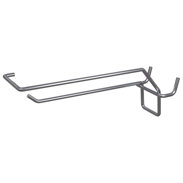 sk_Крючок для перфорации одинарный с ценникодержателем 150мм, цинк-хром, d4/d4мм, шаг 50