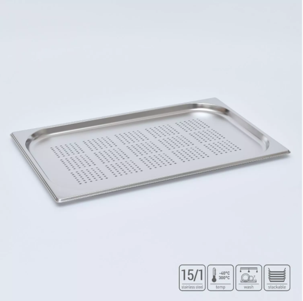 01_Гастроёмкость перфорированная из нержавеющей стали 530х325х20 мм (GN1_1 h20)