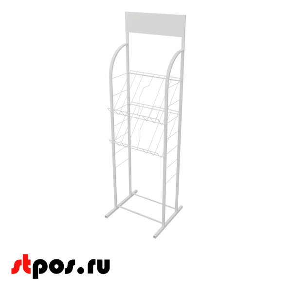 00_Стенд 2А4 с 2 полками, RAL9016, Белый