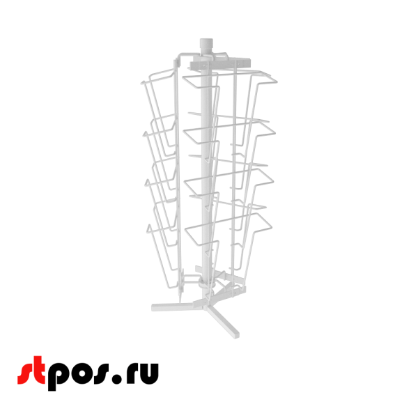 04_НАБОР Буклетница настольная вращающаяся 12 ячеек А4, RAL9016, Белый