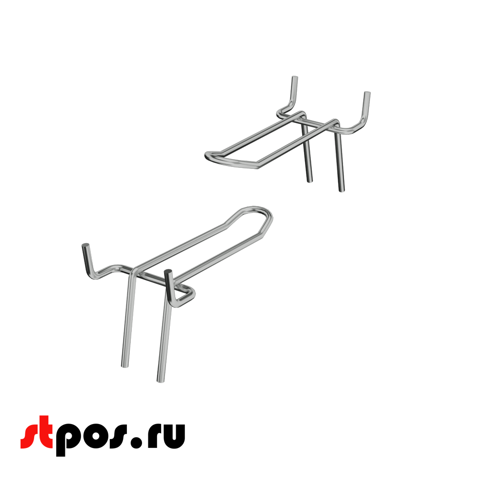 02_Крючок для перфорации двойной 100мм шаг 50 хром