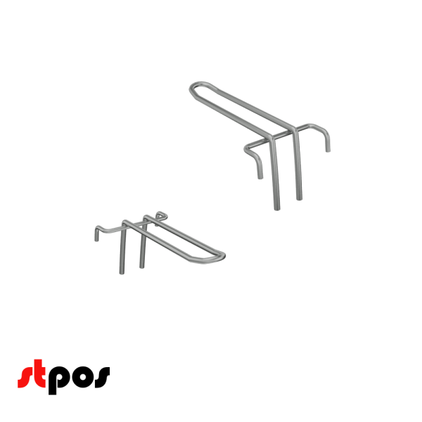 00_Крючок на решетку двойной 100мм, покрытие цинк-хром, d4, шаг 70