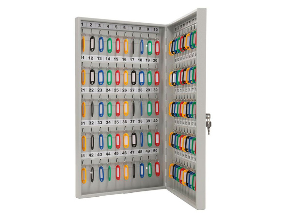 01_Ключница металлическая KEY-100, высота 600 мм, ширина 355 мм, глубина 59 мм, цвет серый