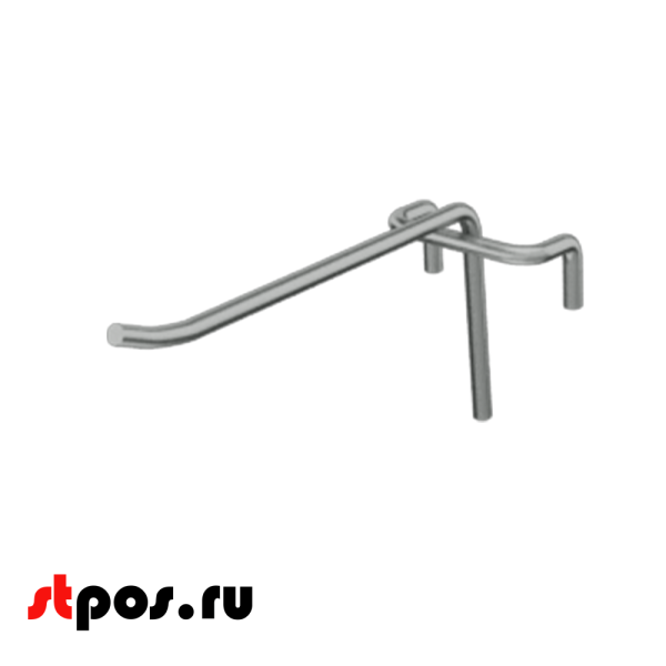 05_Крючок одинарный БЕЗ ценникодержателя на сетку 150мм, цинк-хром, d4 шаг 40