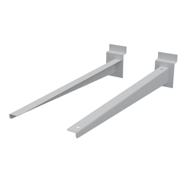 sk_Кронштейн на для полки ДСП или стекло, длина 250мм, левый + правый, Белый