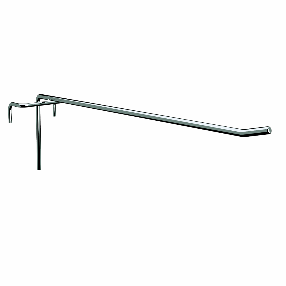 02_Крючок одинарный БЕЗ ценникодержателя на сетку 250мм Ø5мм, цинк-хром, шаг 40