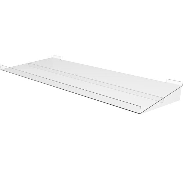 sk_Полка пластиковая в экономпанель с опорами, L490, Прозрачный