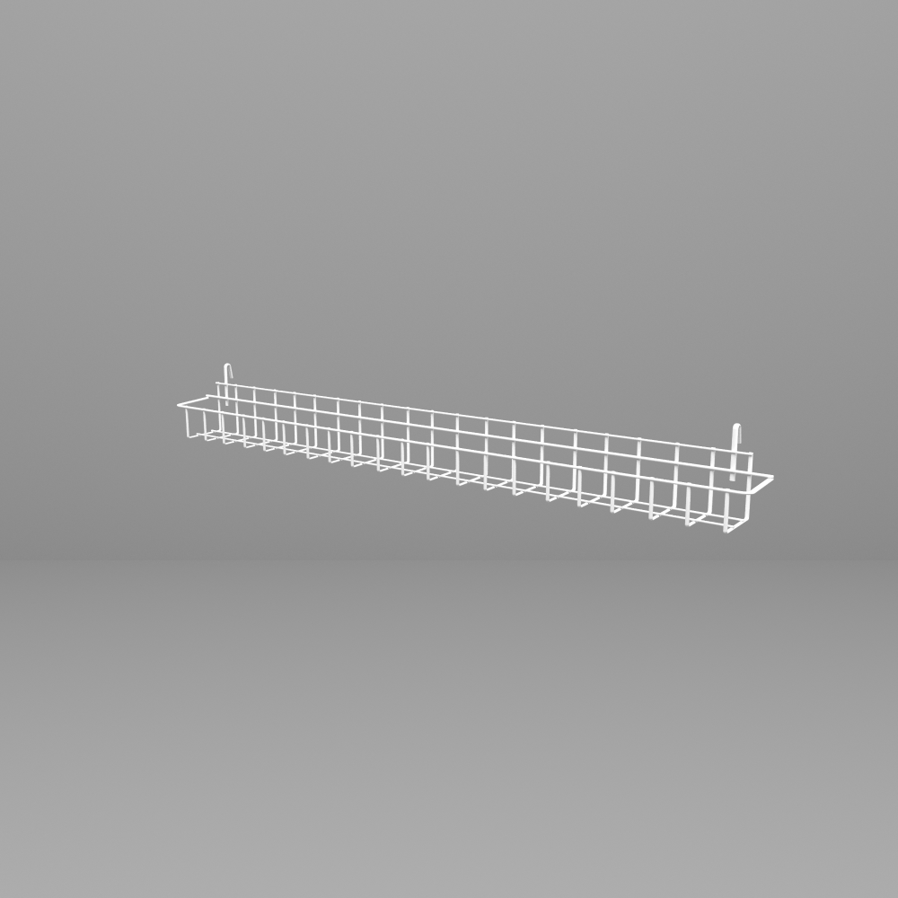 03_Полка на сетку ВК 600мм 90x600x115мм, RAL9016, Белый