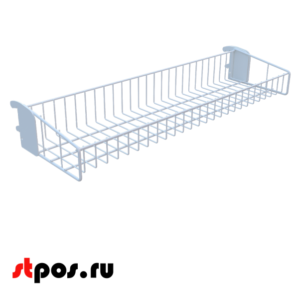 00_Корзина сетчатая навесная 200х665 мм, h 100 мм Нордика, Глянец, RAL9016 Белый