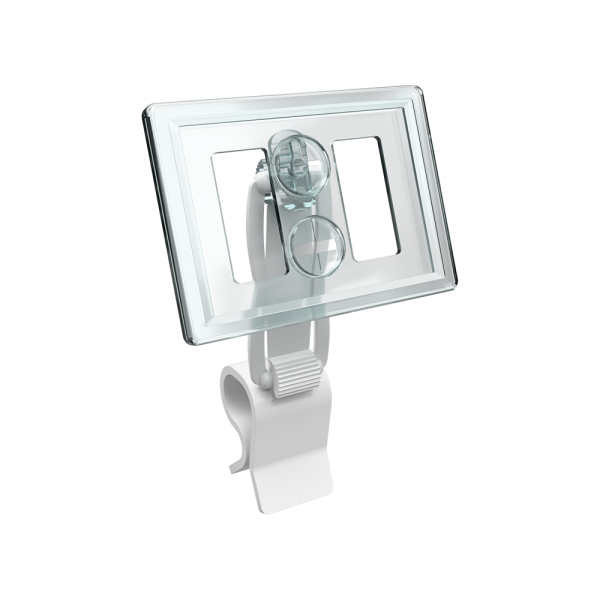 sk_Рамка ТЕХНО А8 прозрачная, белый держатель TECHNO CL-UNBO 40мм