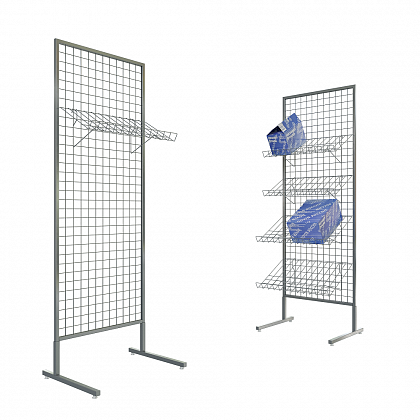1_Стенд сетчатый 1930х630х490, крашеный, белый, RAL9016, Нордика