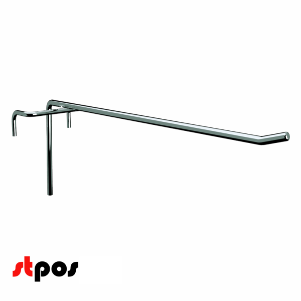 00_Крючок одинарный БЕЗ ценникодержателя на сетку 200мм Ø5мм, цинк-хром, шаг 40