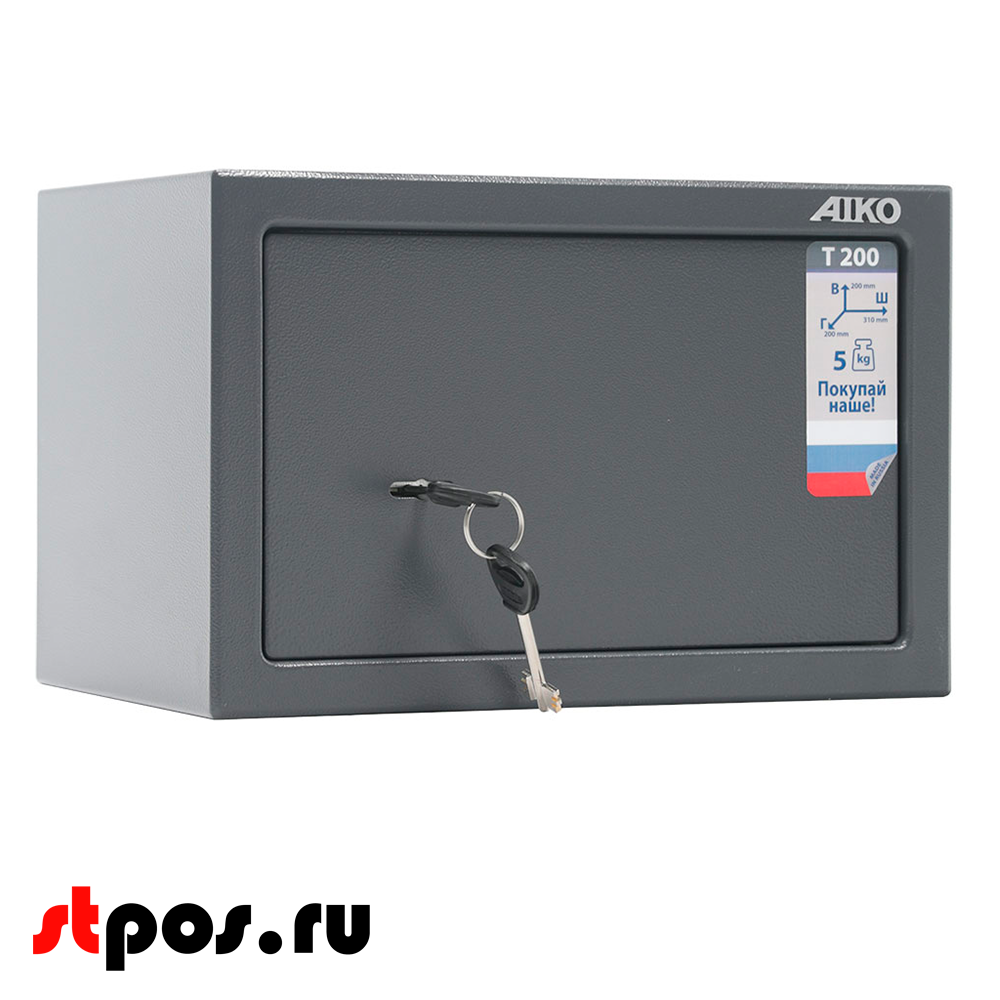 00_Сейф мебельный AIKO T-200 KL 200x310x200мм, ключевой замок, RAL 7024, Графит 