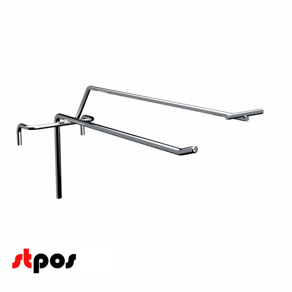 00_Крючок на решетку одинарный с ценникодержателем 150мм, цинк-хром, d5d4, шаг 50